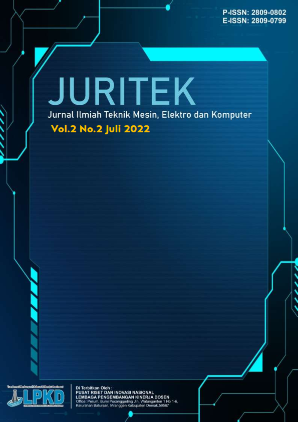 					View Vol. 2 No. 2 (2022): Juli: Jurnal Ilmiah Teknik Mesin, Elektro dan Komputer
				